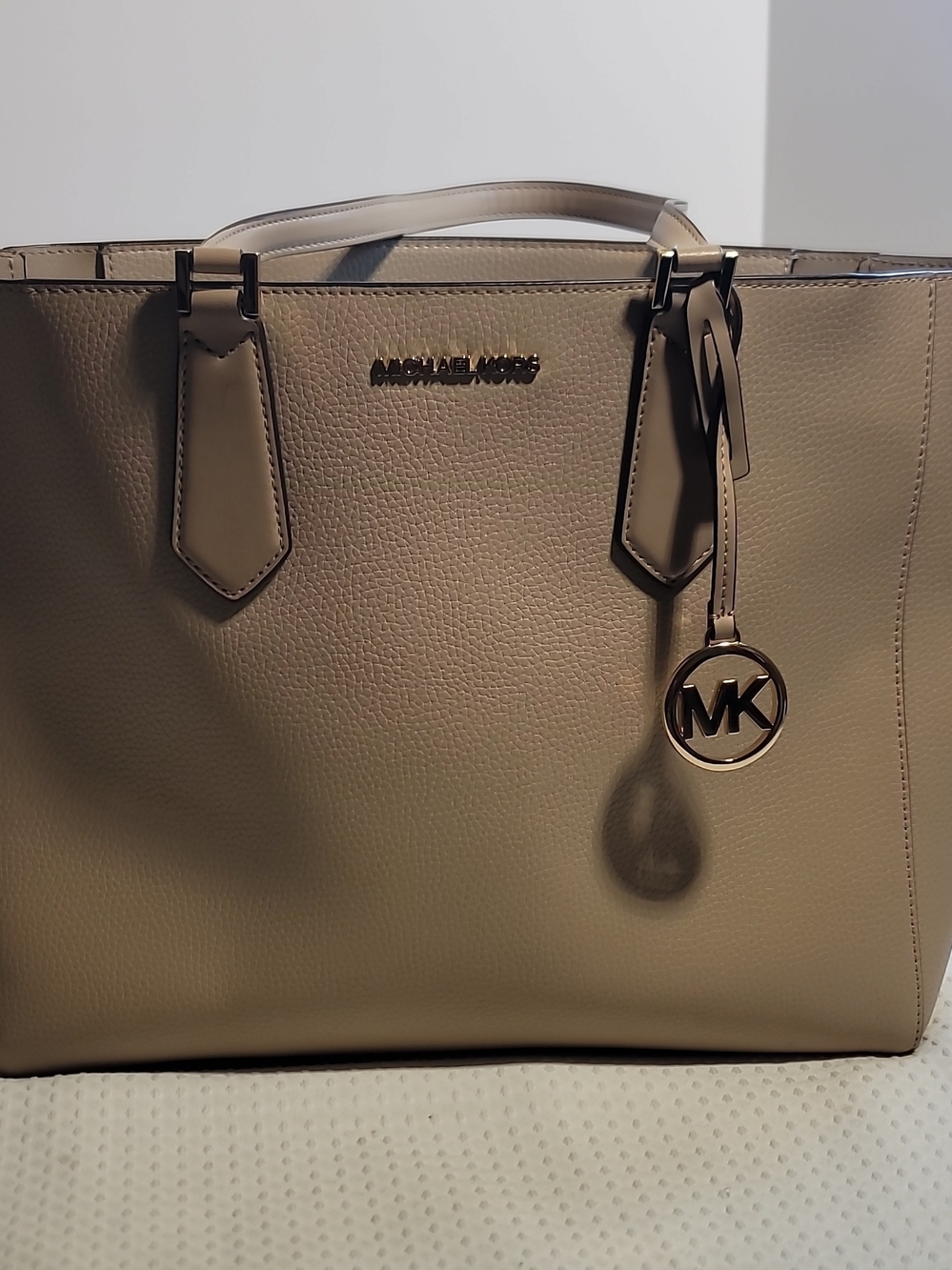 Michael Kors Pebbled Leather Tote in Beige